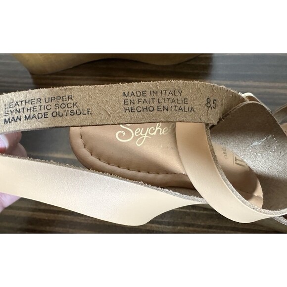 Seychelles Tan‎ High Low Vacchetta Leather Platform Wedge Sandals Women's 8.5 - Picture 11 of 14